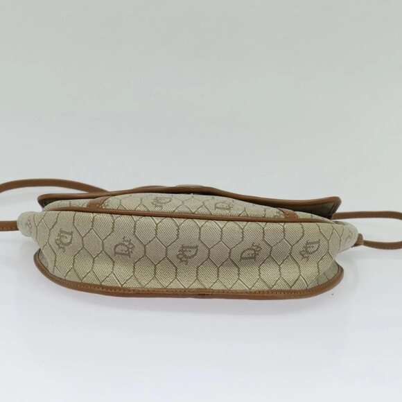 Christian Dior Honeycomb Canvas Shoulder Bag PVC Beige Gold Auth ar13702 - Picture 5 of 15